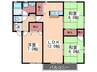 サンシャイン東昭和 3LDKの間取り