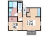 コスモ五日市 1LDKの間取り