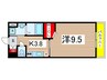 スカイウェ－ブ 1Kの間取り