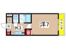 シュア－ヴ西本Ⅱ 1Kの間取り
