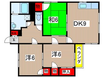 間取図 サンフレフジＡ