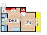 グランディ－ル 1DKの間取り