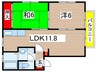 ハピネスK 2LDKの間取り