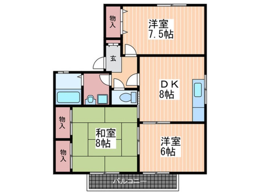 間取図 ルミエ－ル倉本