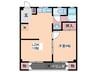 レジデンス古江 1LDKの間取り