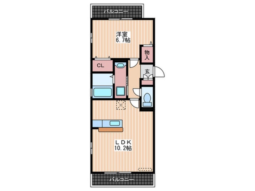 間取図 セジュールピア皆実