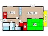 フォセ西原 2LDKの間取り