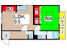 石本ビル 1LDKの間取り