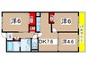 エスポワール吉田 3DKの間取り