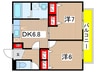 グリーングラス 2DKの間取り