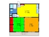 カーサ新町 2LDKの間取り
