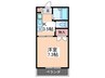 カーサ新町 1Kの間取り