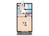 カーサ新町 1Kの間取り