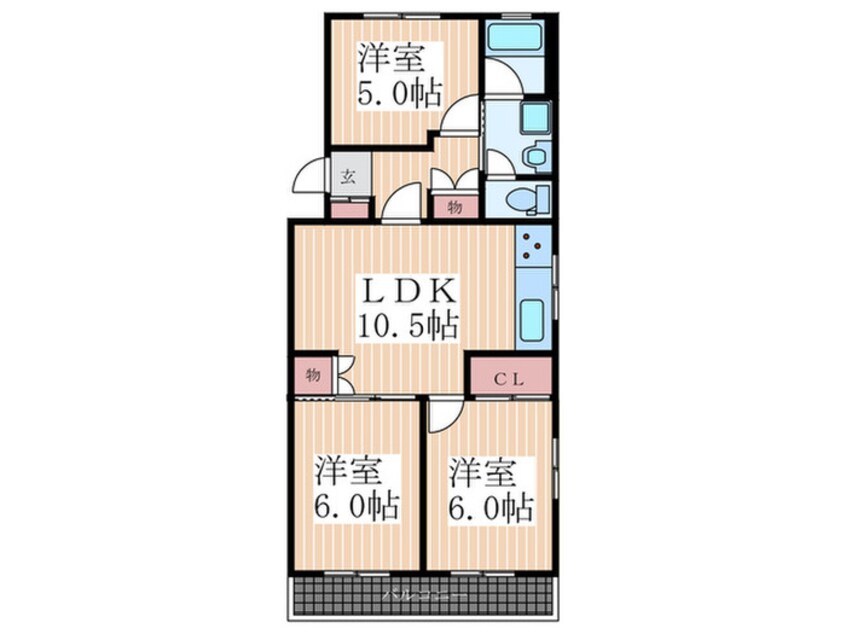 間取図 パ－ルハイツ川西