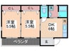 アイランドビル７ 2DKの間取り