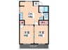 ア－バン久保本 2DKの間取り
