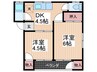 瀬戸内荘 2DKの間取り