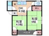 瀬戸内荘 2DKの間取り