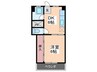 新福島ビル 1DKの間取り