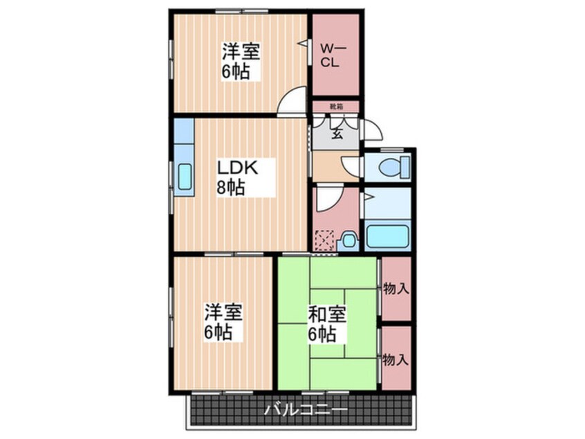 間取図 シャルム梶本弐番館