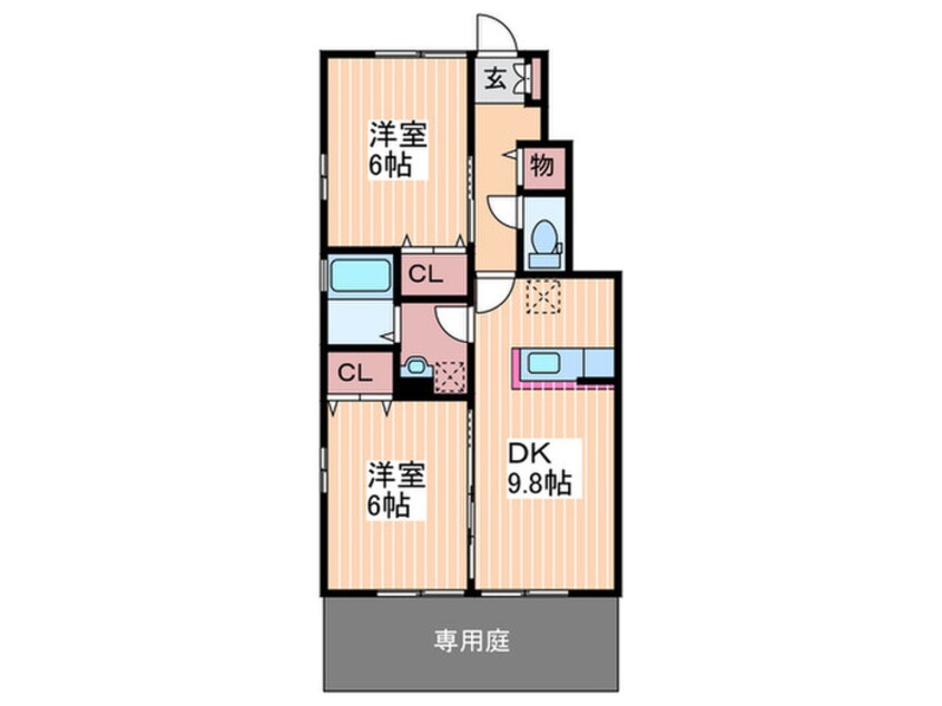 間取図 メゾン沖・皆賀Ｂ棟