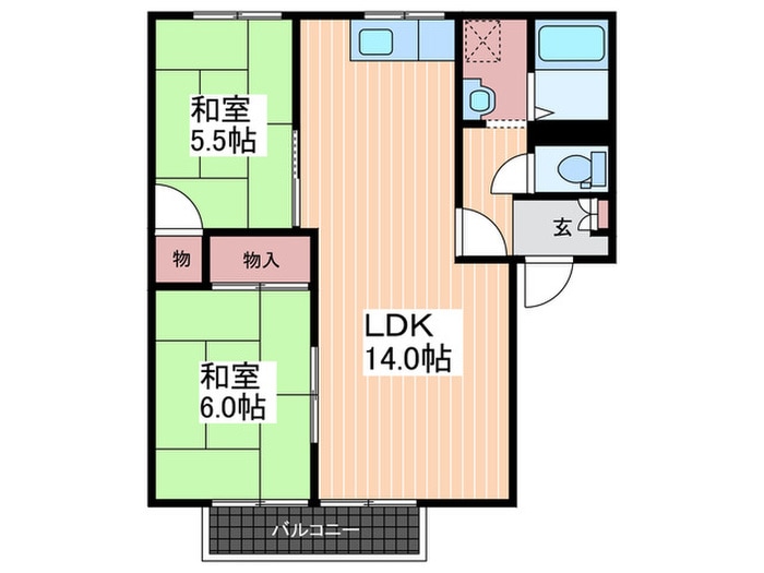 間取り図 フロ－ラル阿品