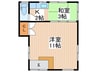 ゆかわアパート 2Kの間取り