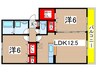 アム－ル祇園 2LDKの間取り