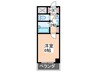コスモハイツシバタⅡ 1Kの間取り
