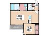 Grandtic至誠Ⅱ 1LDKの間取り
