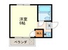 サンライズ三宅Ａ棟 1Rの間取り