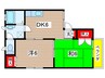 ファミールパレスA棟 2DKの間取り