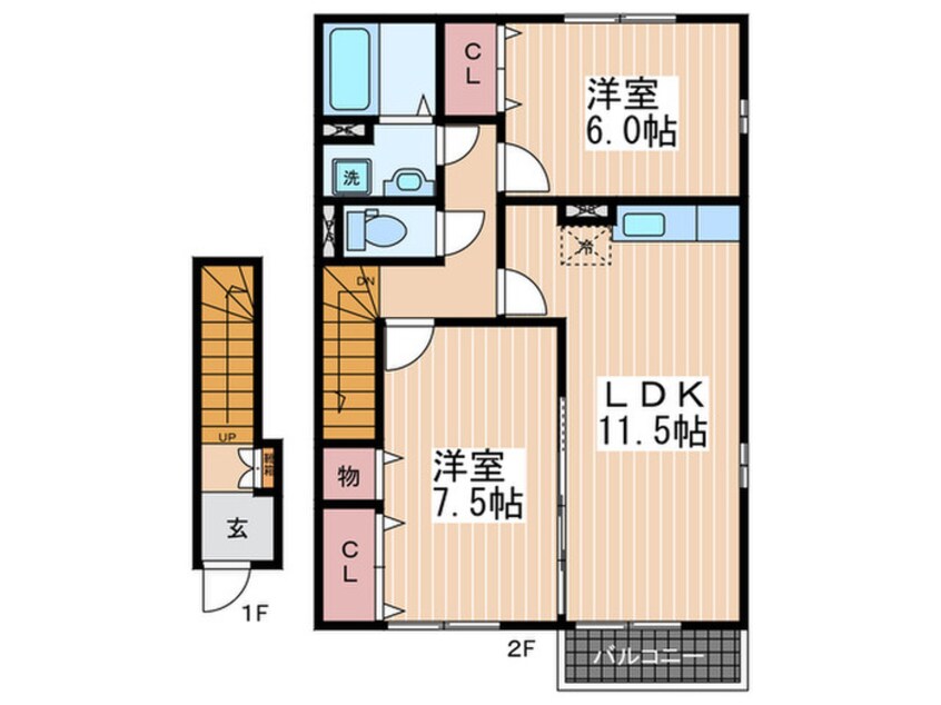 間取図 セジュ－ル櫻Ｂ棟