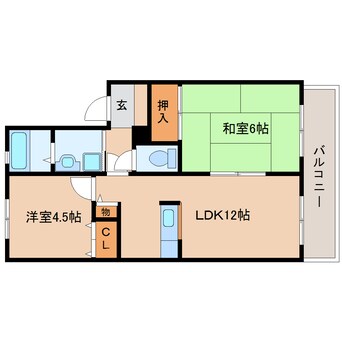 間取図 大和路線・関西本線/三郷駅 徒歩8分 1階 築29年