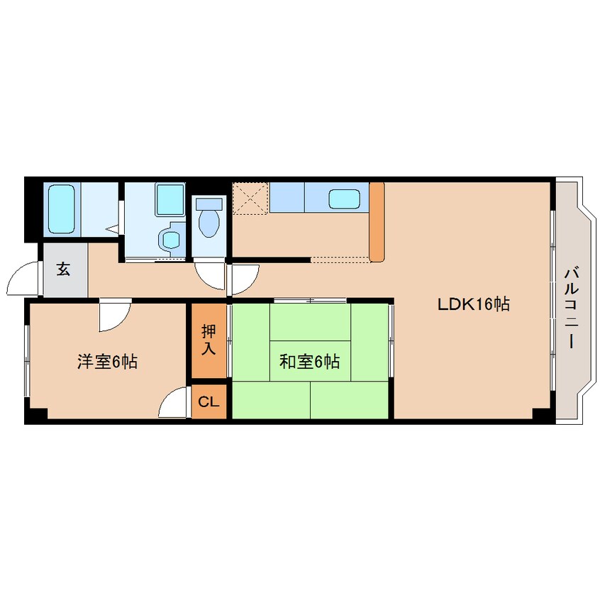 間取図 大和路線・関西本線/法隆寺駅 徒歩12分 2階 築27年