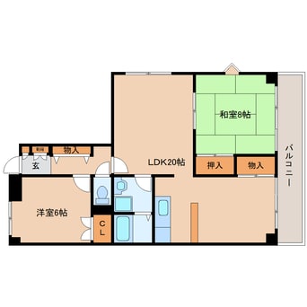 間取図 大和路線・関西本線/法隆寺駅 徒歩14分 2階 築29年