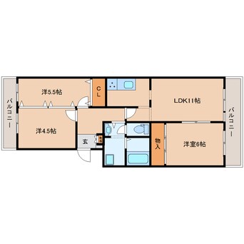 間取図 大和路線・関西本線/三郷駅 徒歩1分 1階 築38年