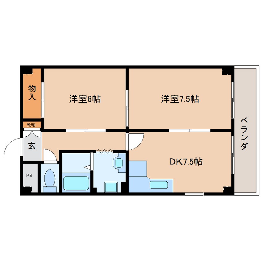 間取図 大和路線・関西本線/王寺駅 徒歩3分 3階 築30年