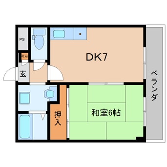 間取図 大和路線・関西本線/王寺駅 徒歩3分 3階 築31年