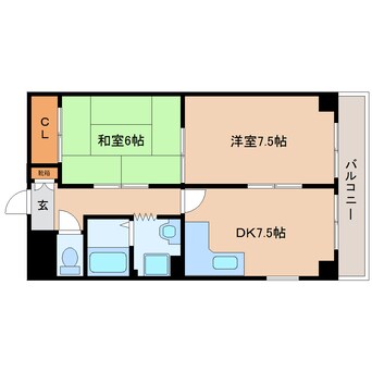 間取図 大和路線・関西本線/王寺駅 徒歩3分 8階 築30年