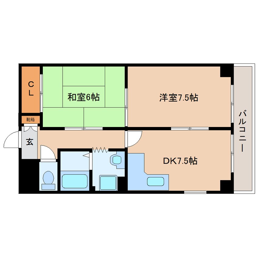 間取図 大和路線・関西本線/王寺駅 徒歩3分 8階 築30年