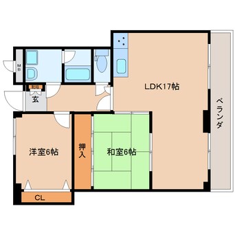 間取図 大和路線・関西本線/王寺駅 徒歩4分 3階 築35年