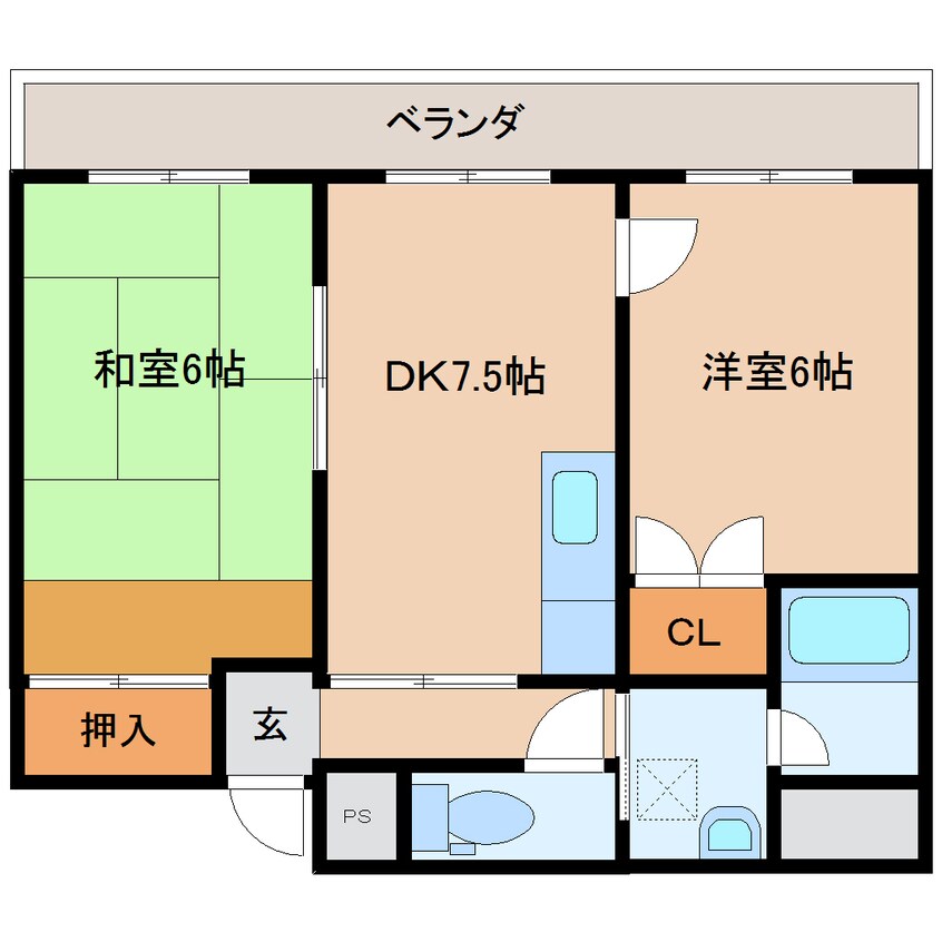 間取図 大和路線・関西本線/王寺駅 徒歩3分 7階 築35年