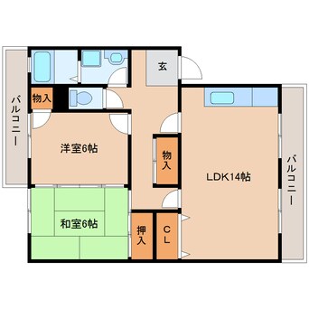 間取図 大和路線・関西本線/法隆寺駅 徒歩13分 3階 築32年