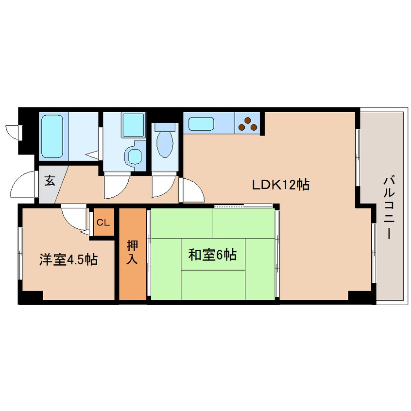 間取図 大和路線・関西本線/王寺駅 徒歩7分 4階 築31年