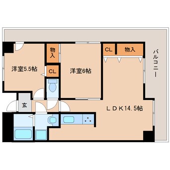 間取図 大和路線・関西本線/王寺駅 徒歩9分 2階 築32年