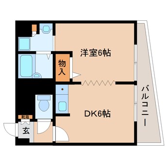 間取図 大和路線・関西本線/三郷駅 徒歩1分 6階 築27年