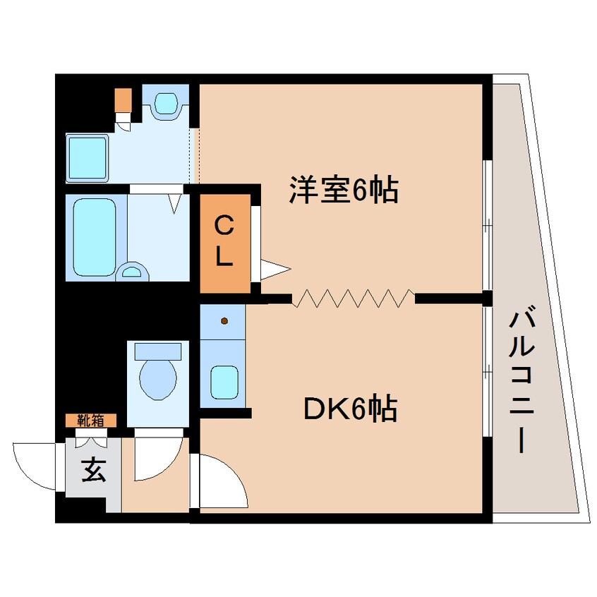 間取図 大和路線・関西本線/三郷駅 徒歩1分 6階 築27年