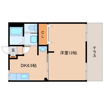 間取図 大和路線・関西本線/三郷駅 徒歩8分 1階 築36年