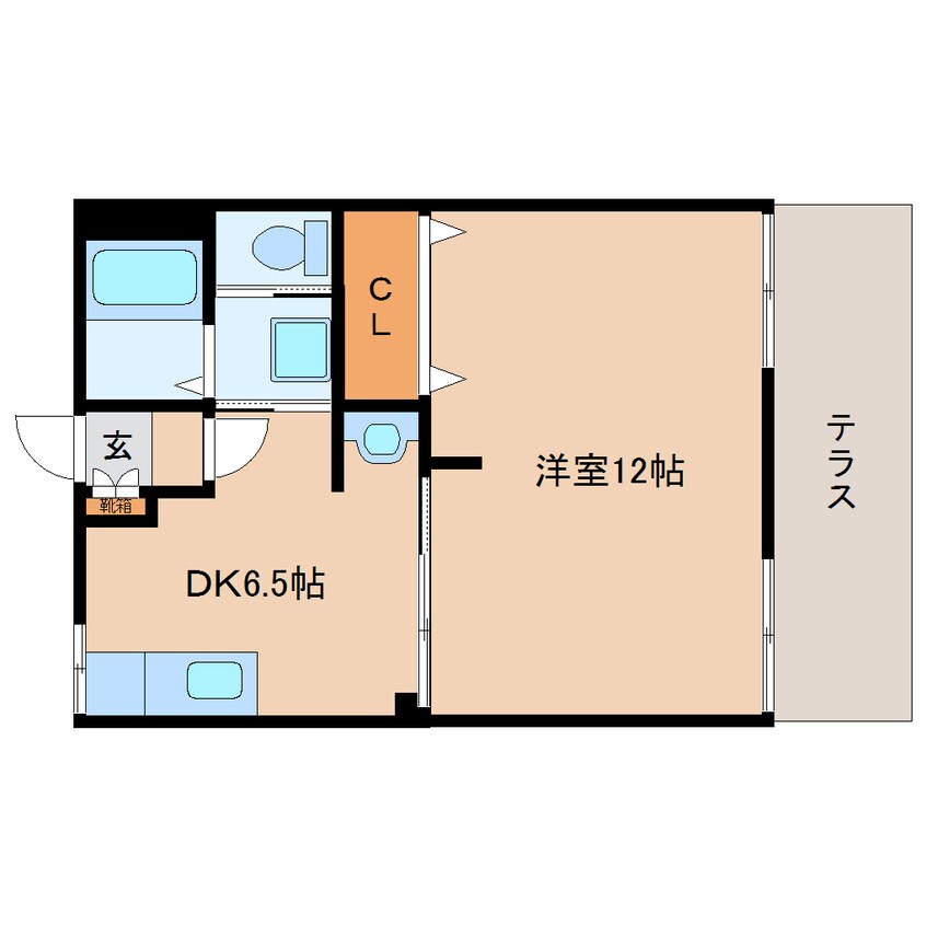 間取図 大和路線・関西本線/三郷駅 徒歩8分 1階 築36年
